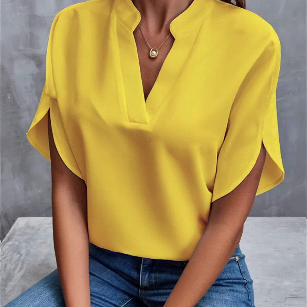 Elegant Chiffon V-Neck Blouse