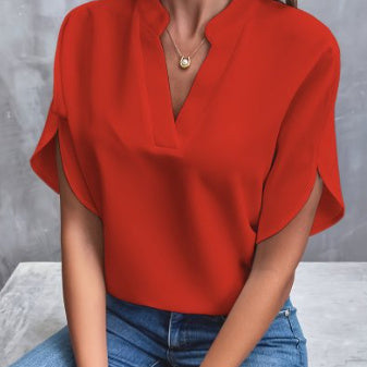 Elegant Chiffon V-Neck Blouse