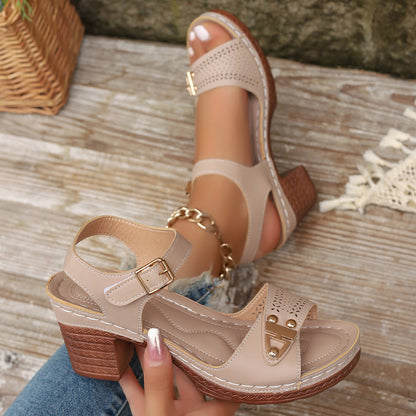 Summer Chunky Heel Sandals