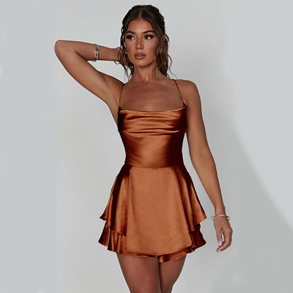 Silky Satin Cami Romper