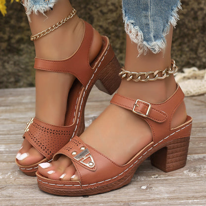 Summer Chunky Heel Sandals