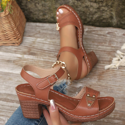 Summer Chunky Heel Sandals